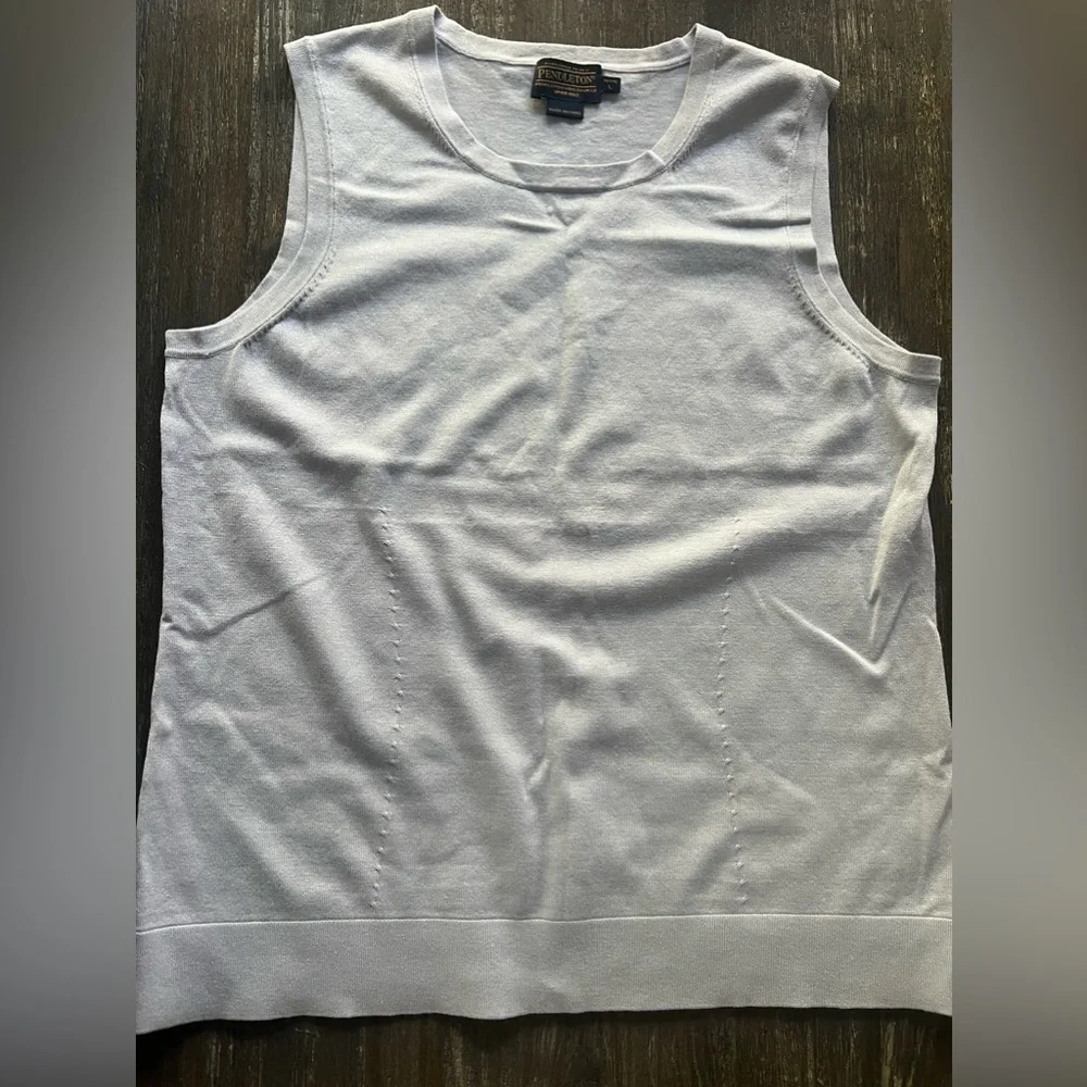 PENDELTON light blue silk , nylon , cotton sweater tank top PL - Picture 1 of 9
